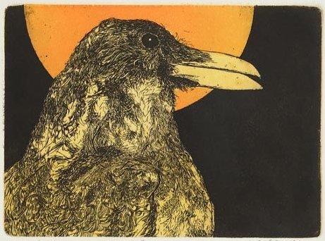 Night Crow - Etching by Jack Coughlin