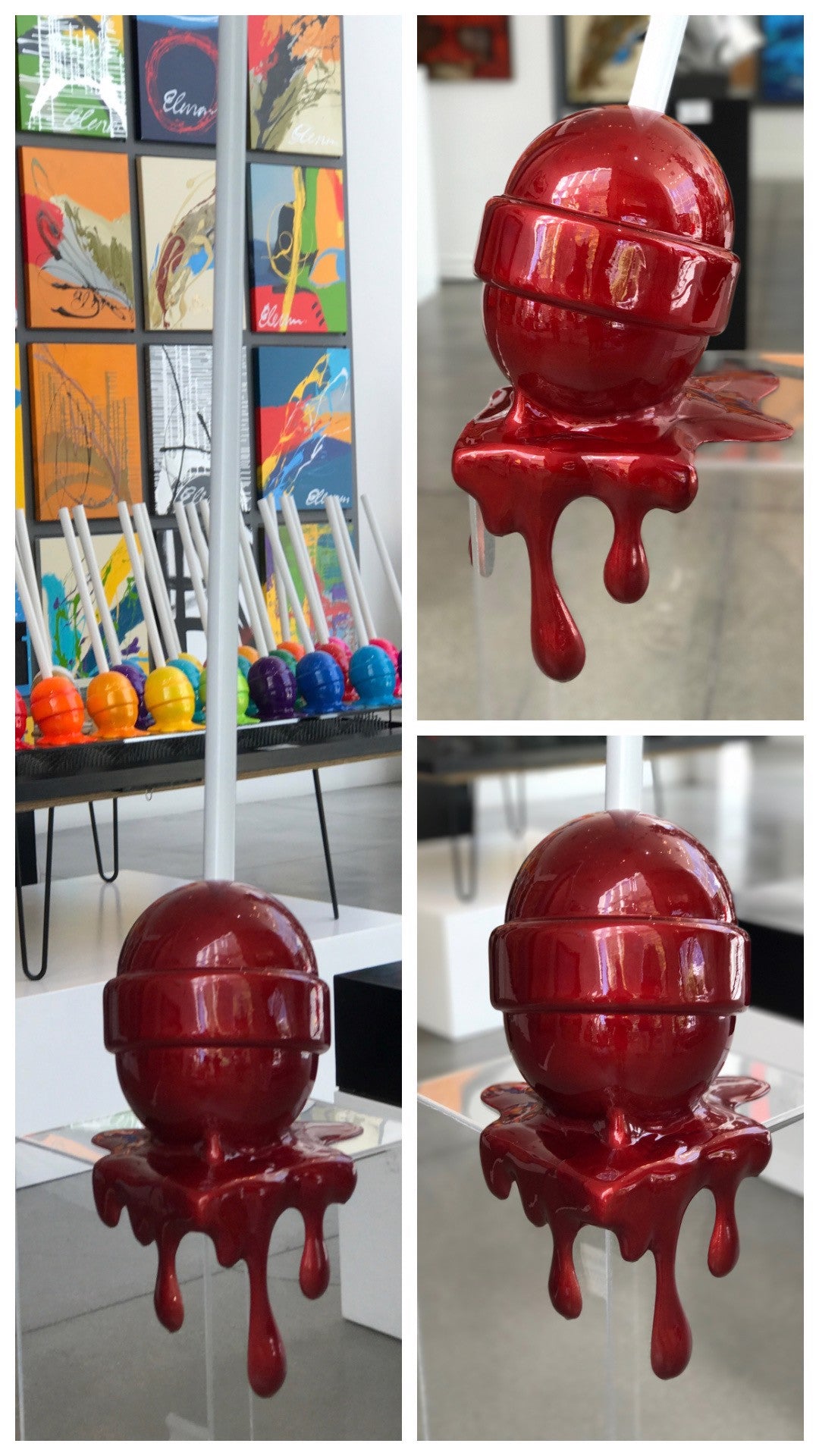 Medium Corner Drip Cherry Lollipop by Elena Bulatova
