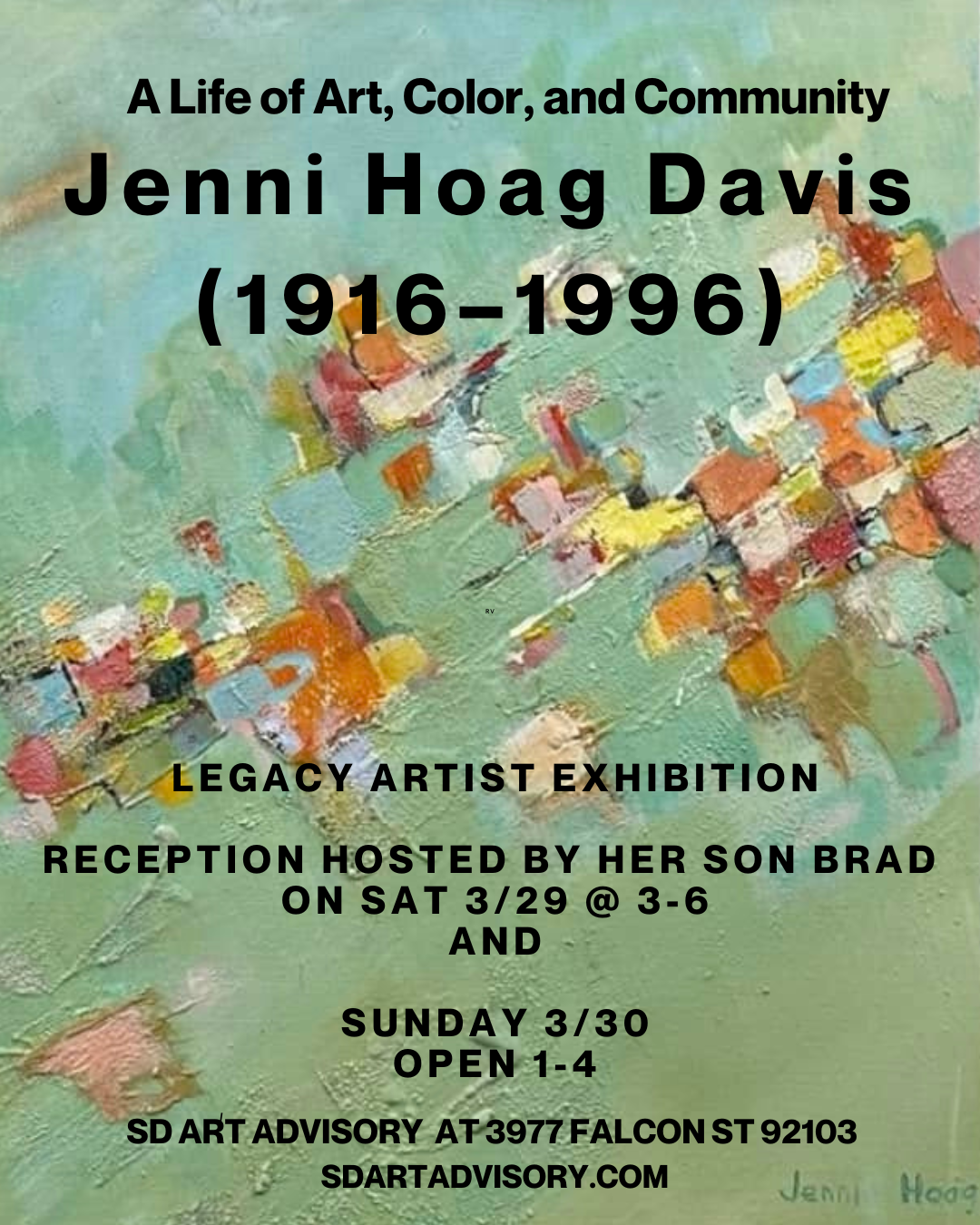 Legacy Artist Exhibition - Jenni Hoag Davis: A Life in Art and Creativity (1916–1996) On View at SD Art Advisory