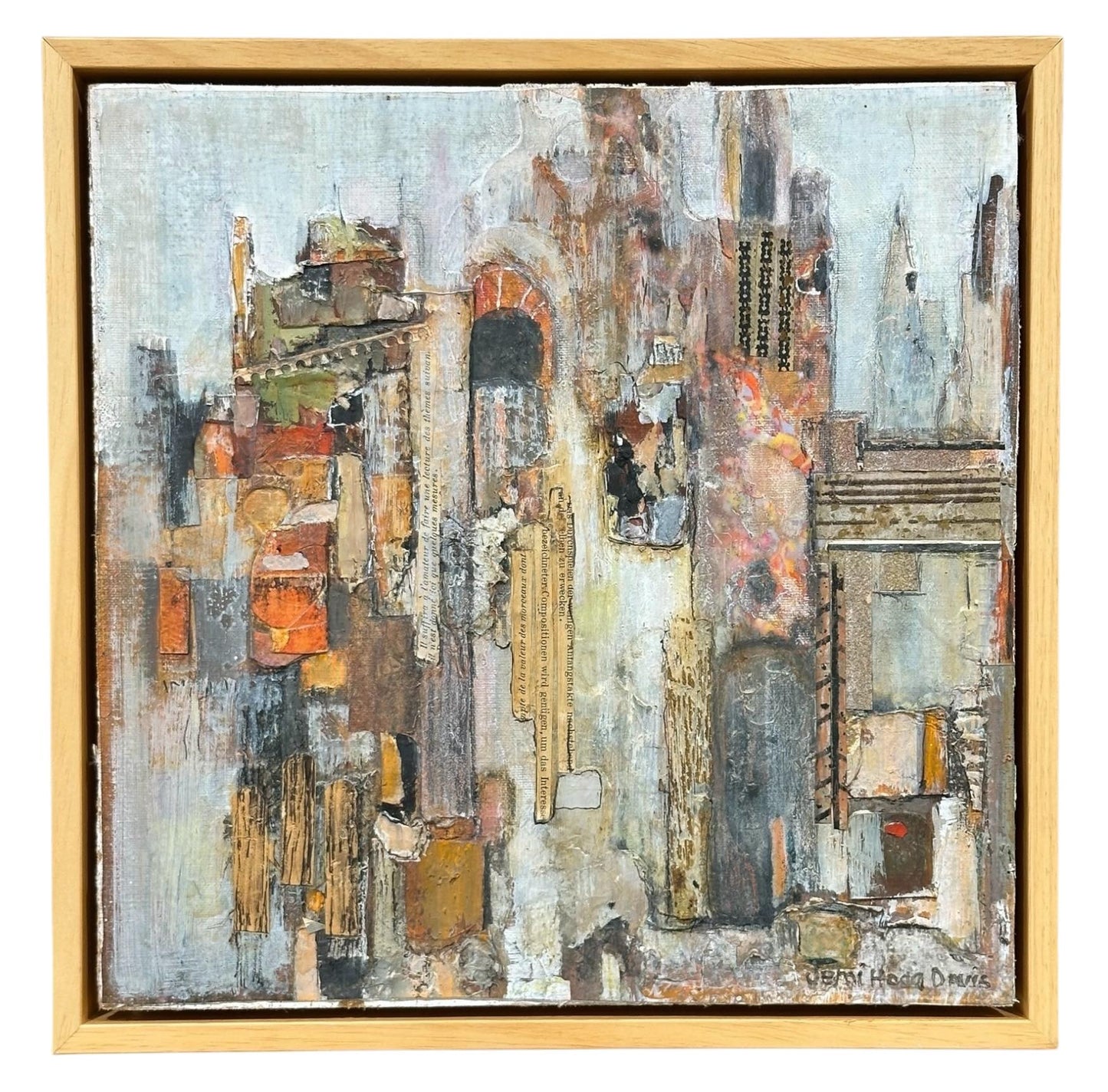 COLLAGE CITYSCAPE - PAINTING BY JENNI HOAG DAVIS (1916-1996)
