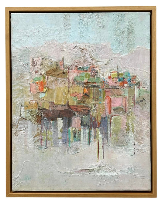 ABSTRACT CITY COLLAGE - PAINTING BY JENNI HOAG DAVIS (1916-1996)