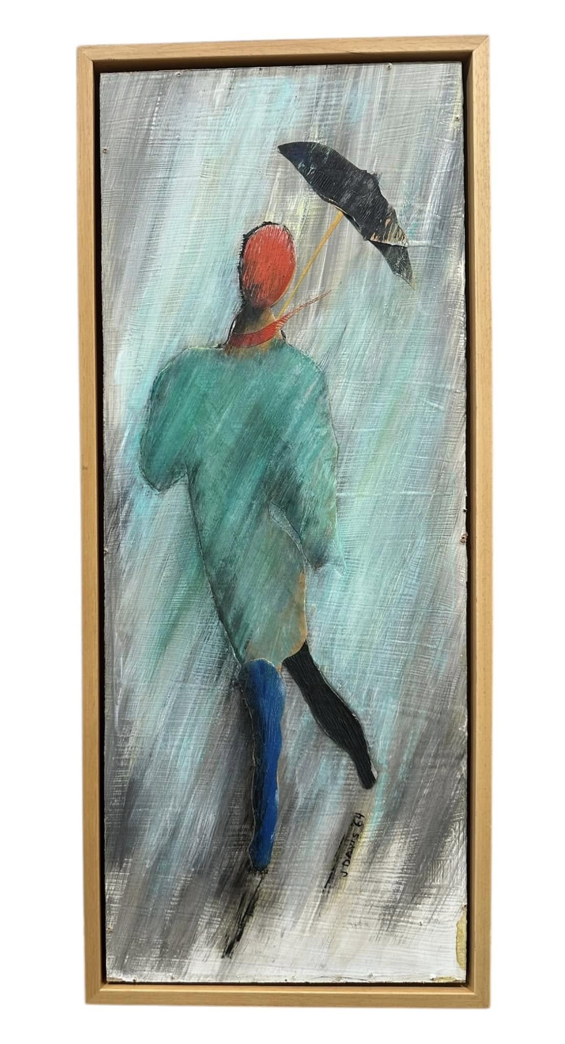 STROLLING THROUGH THE RAIN - PAINTING BY JENNI HOAG DAVIS (1916-1996)