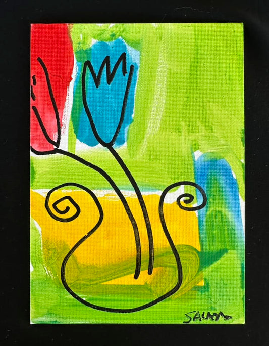 Two Tulips in A Vase by Salazar