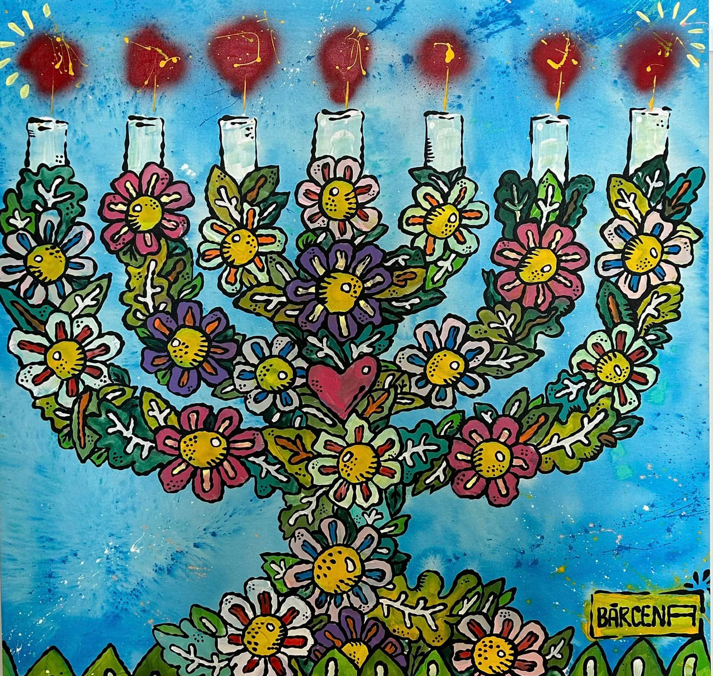 Menorah - Blue by Antonio Bárcena