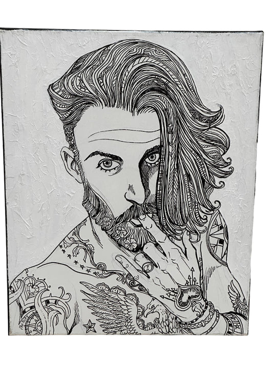 Tatted - Original Painting on Canvas By Joe Phillips